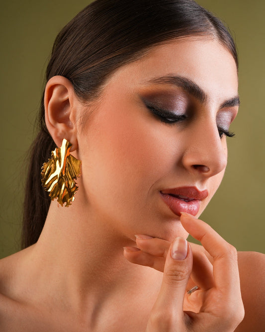Golden Grove Leaf Earrings
