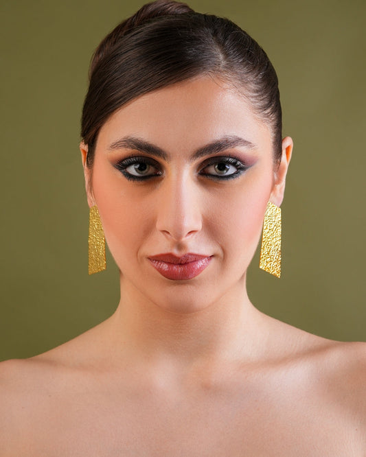 Gilded Edge Hammered Earrings