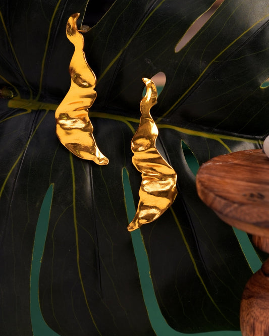 Gilded Flame Drop Earrings