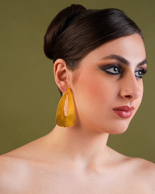 Golden Rift Drop Earrings