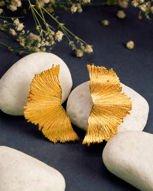 Aurora Fan Textured Earrings