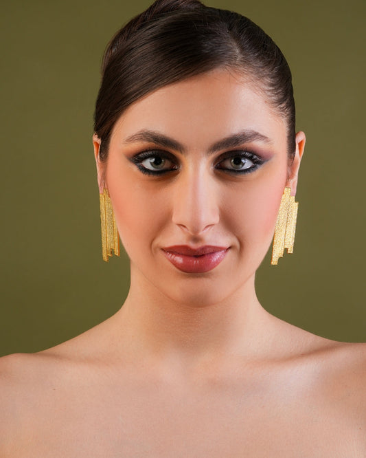 Gilded Tower Textured Earrings