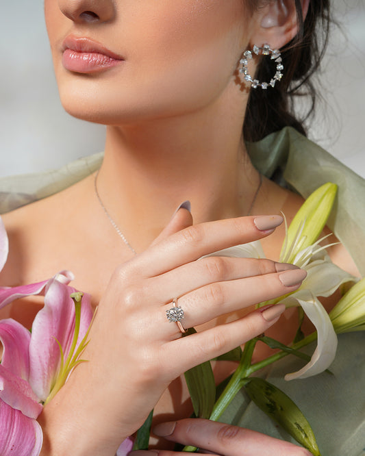 Oval Elegance Moissanite Solitaire Ring
