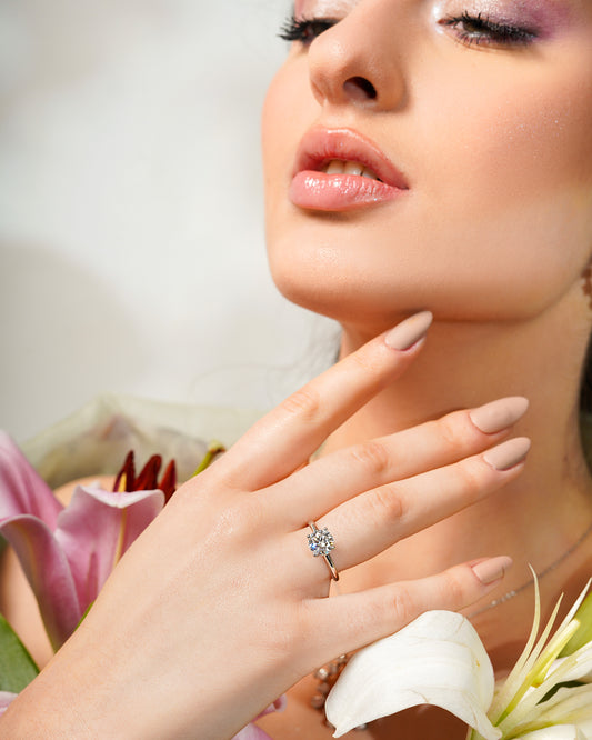 Classic Round Moissanite Solitaire Ring