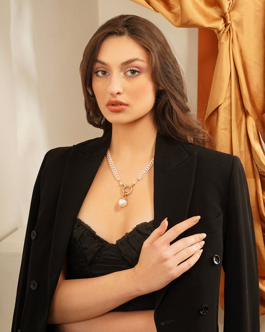 Celeste Pearl Charm Necklace