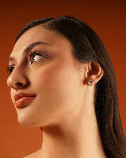 Radiant Square Moissanite Stud Earrings