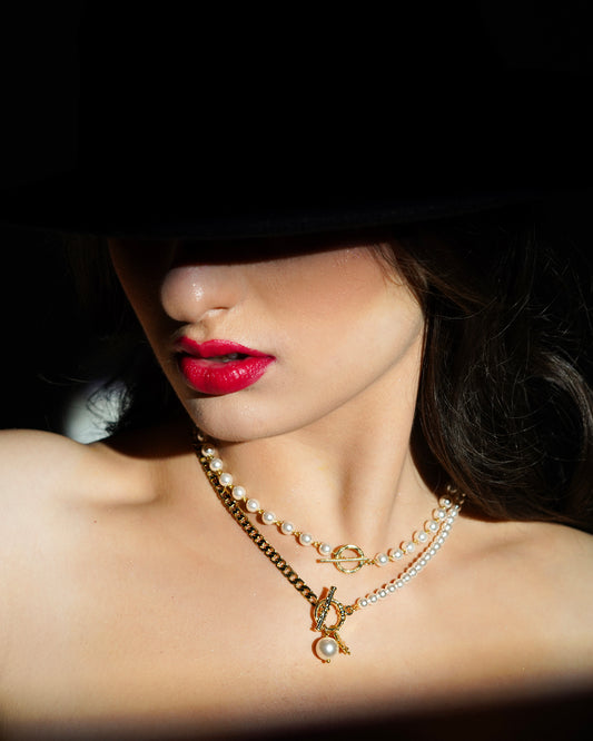 Luxe Crystal Pearl Layered Necklace