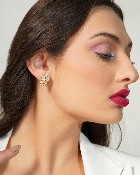 Golden Bloom Moissanite Earrings