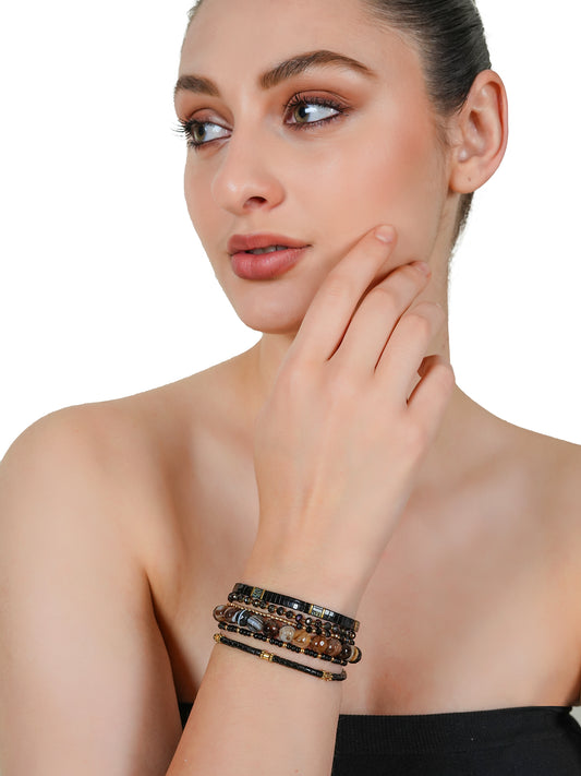 Midnight Muse Bracelet Set – Power Meets Poise