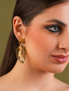 Golden Coral Bloom Earrings