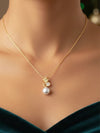 Basraa 92.5 Sterling Silver Star & Moon Pearl Pendant Necklace