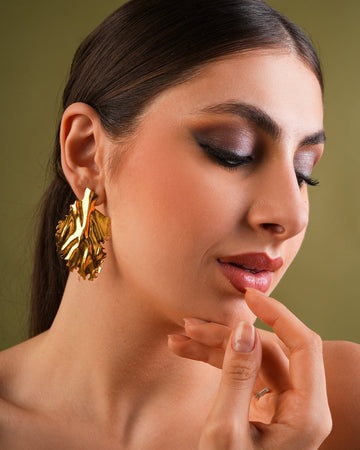 Golden Grove Leaf Earrings