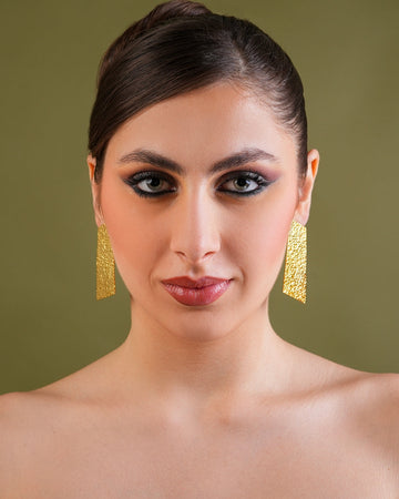 Gilded Edge Hammered Earrings