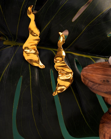 Gilded Flame Drop Earrings