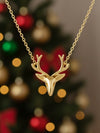 Basraa 92.5 Sterling Silver Deer Motif Gold Plated Pendant Necklace