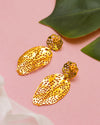 Golden Coral Bloom Earrings