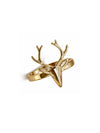 BASRAA 92.5 Sterling Silver Reindeer Motif Gold Plated Ring