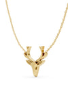 Basraa 92.5 Sterling Silver Deer Motif Gold Plated Pendant Necklace