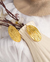 Golden Bark Oval Earrings