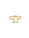 Basraa 92.5 Sterling Silver Gold-Plated Star Outline Ring for Women