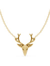 Basraa 92.5 Sterling Silver Deer Motif Gold Plated Pendant Necklace