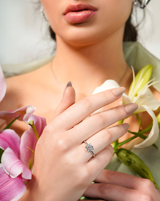 Classic Round Moissanite Solitaire Ring