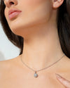 Teardrop Halo Moissanite Pendant