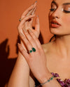 Radiant Emerald Double-Teardrop Ring
