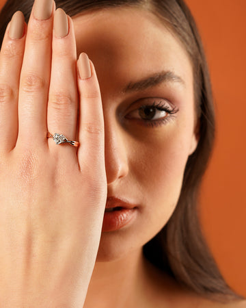 Radiance Heart Solitaire Moissanite Ring