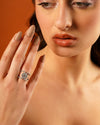 Halo Asscher Double Band Moissanite Ring