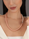 🩷 Basraa Peach Blush Dual-Tone Pearl Necklace