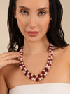 Basraa Ruby Red Jade Radiance Dual-Layer Pearl Necklace