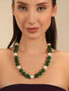 Basraa Emerald Green Agate Pearl Necklace