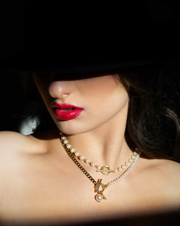 Luxe Crystal Pearl Layered Necklace