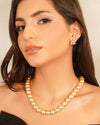 Luxurious Light Gold Crystal Pearl Necklace (Pearl size - 12mm)