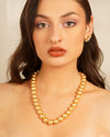 Luxurious Light Gold Crystal Pearl Necklace (Pearl Size - 14mm)