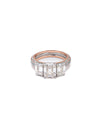 Radiant Rose Triple Moissanite Ring