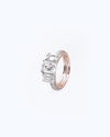 Radiant Rose Triple Moissanite Ring