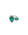 Radiant Emerald Double-Teardrop Ring