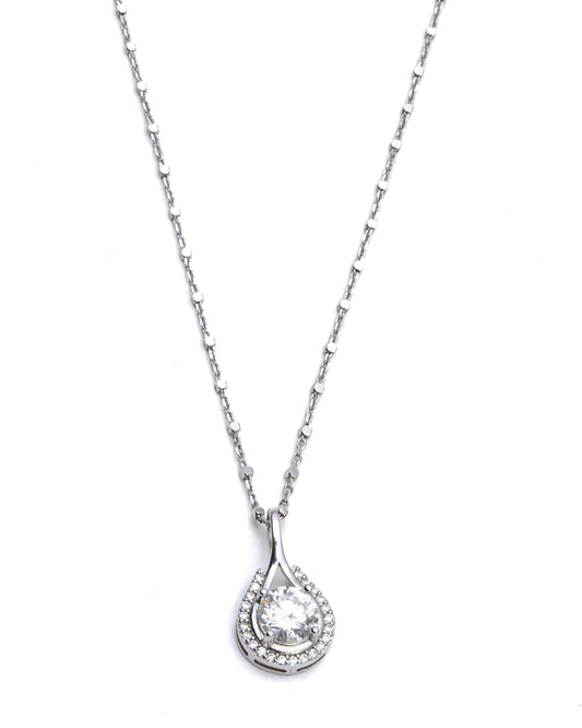Teardrop Halo Moissanite Pendant