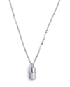 Sleek Silver Capsule Pendant Necklace
