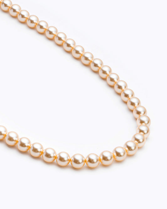 Luxurious Light Gold Crystal Pearl Necklace (Pearl size - 12mm)