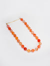 Sunset Orange Agate Beaded Necklace with Gold-Plated Chain – Basraa Gemstone Collection