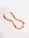 Sunset Orange Agate Beaded Necklace with Gold-Plated Chain – Basraa Gemstone Collection