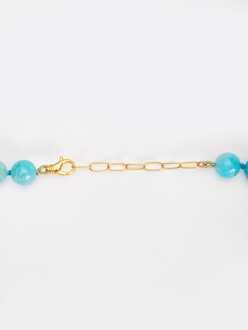 Ocean Blue Agate Beaded Necklace