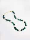 Basraa Emerald Green Agate Pearl Necklace