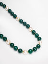 Basraa Emerald Green Agate Pearl Necklace