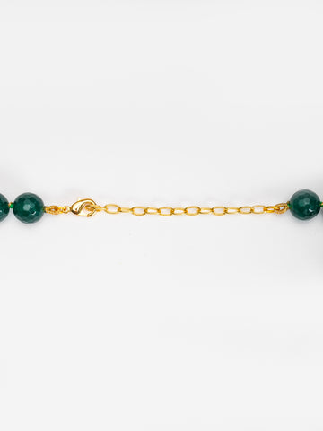 Basraa Emerald Green Agate Pearl Necklace