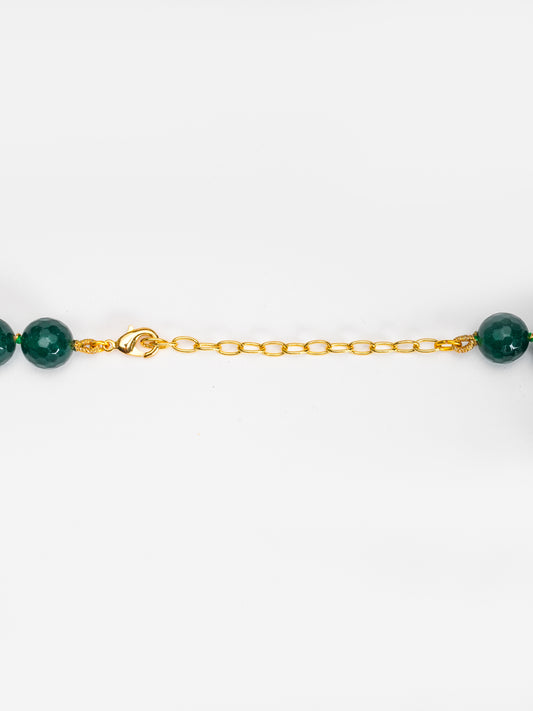 Basraa Emerald Green Agate Pearl Necklace