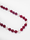 Basraa Ruby Red Agate Royale Pearl Necklace